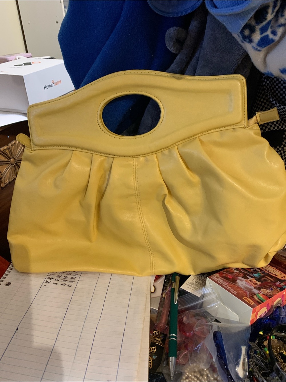Yellow Handheld Clutch Bag